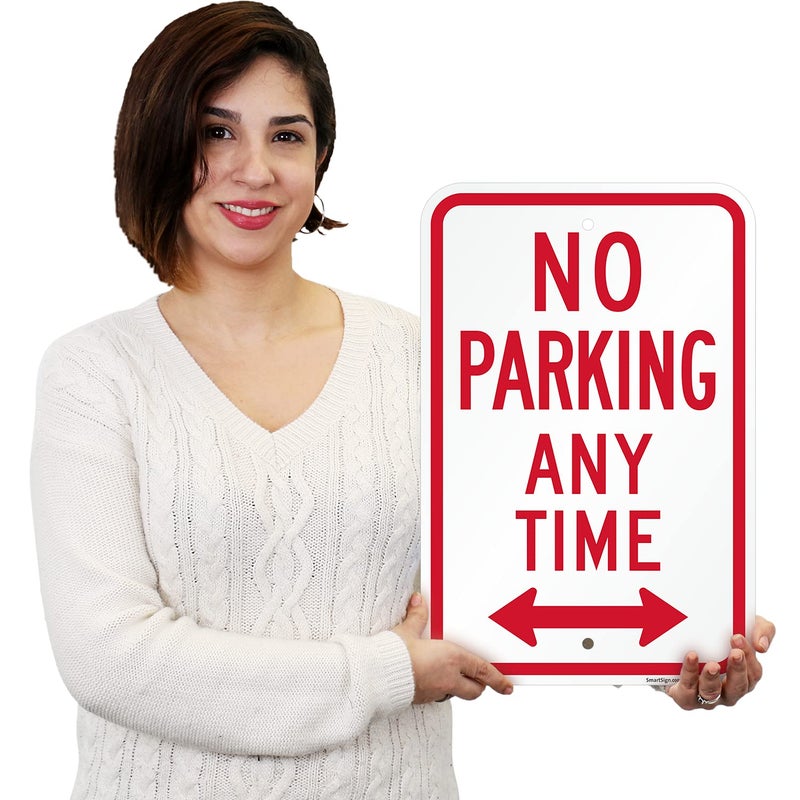 SmartSign "No Parking Any Time" Sign | 12" x 18" Aluminum - Image 2